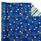 Reversible Hanukkah Wrapping Paper - Mini Roll - 17 Inch x 33 Feet - Blue Gold White Menorahs and Stripe Chanukah Wrapping Paper Perfect for Hanukkah, Chanukah, Holiday